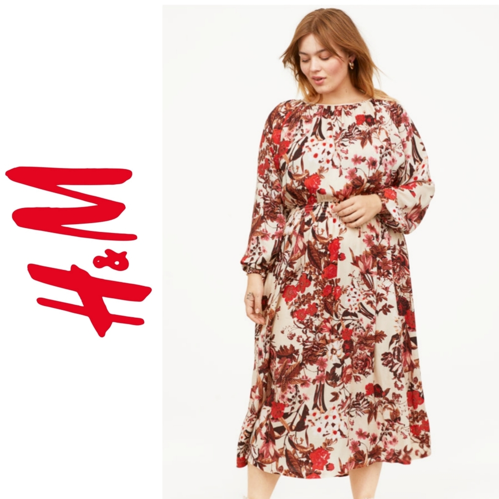 H & M Peasant Smock Floral Dress